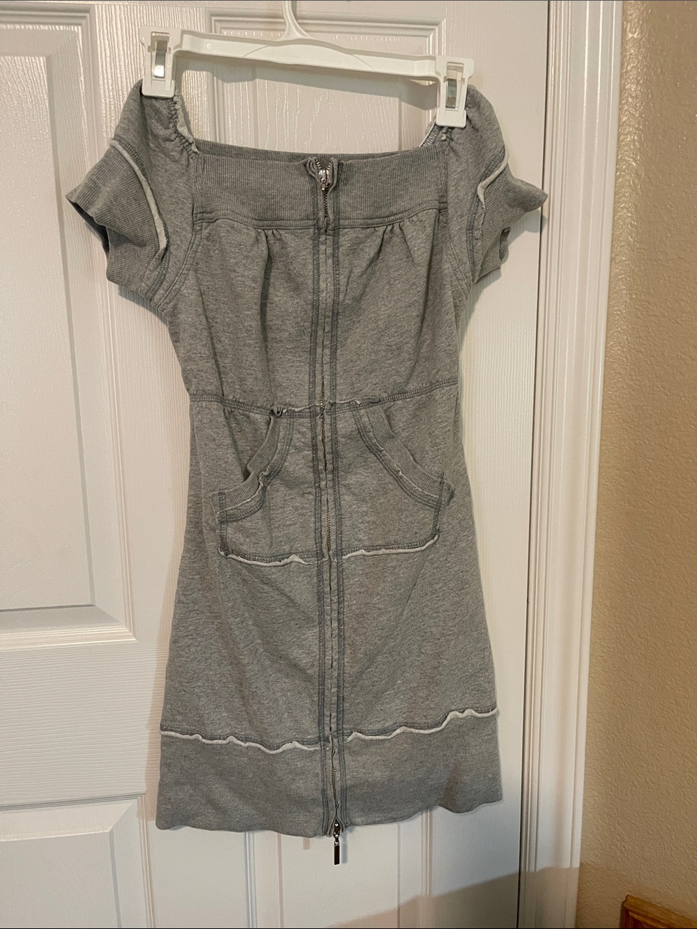 Hard Tail Gray Zip-Front Mini Dress